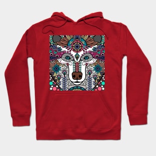 Wolf Head Ornament Geometric Hoodie